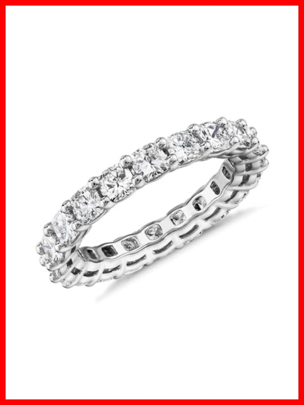 14K White Gold Plated Cubic Zirconia Stackable Love Ring Size 9